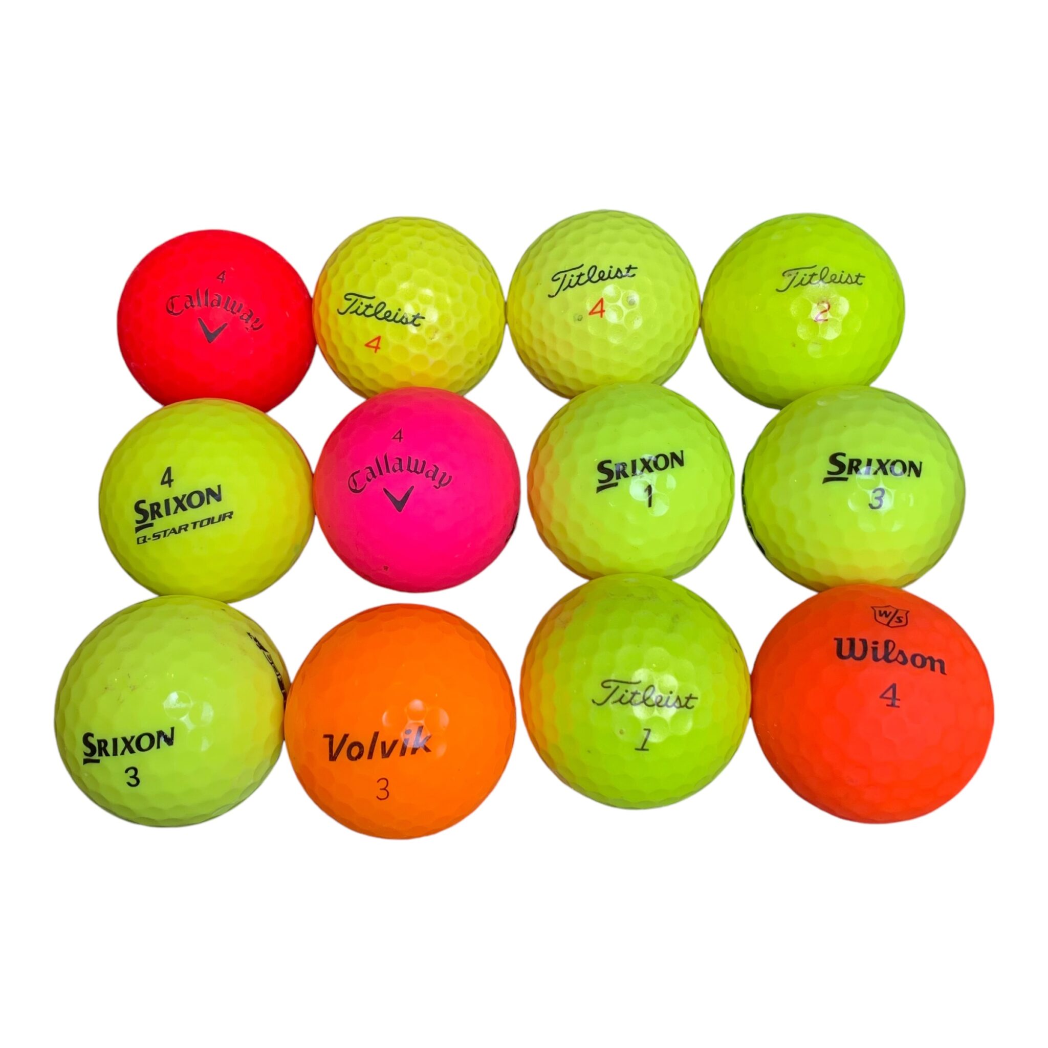 Blandede Farvede Bolde i Okay stand - 1 Dusin