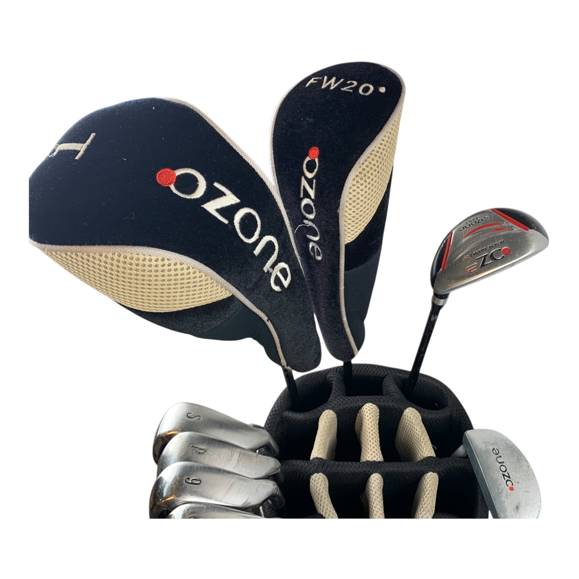 Ozone Komplet Sæt M. Bag / Flex Regular / Graphite galleri billede 3 - brugt golf udstyr i god stand